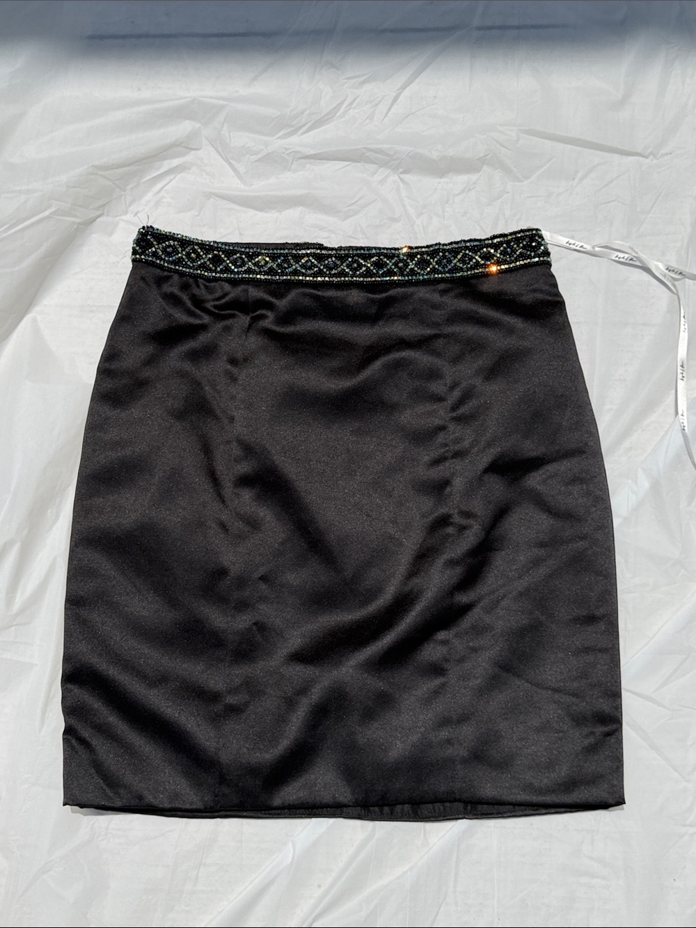 Angela & Alison Black Pencil Skirt with Beaded Waist
